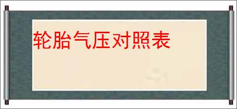 轮胎气压对照表