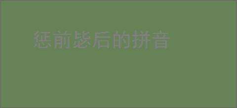 惩前毖后的拼音