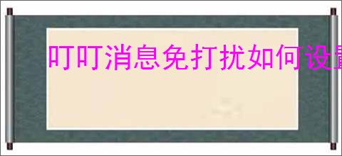 叮叮消息免打扰如何设置