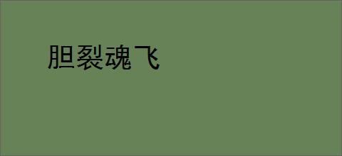 胆裂魂飞