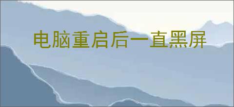 电脑重启后一直黑屏