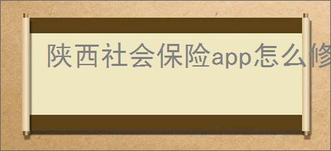 陕西社会保险app怎么修改名称