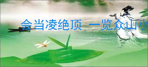 会当凌绝顶 一览众山小的意思