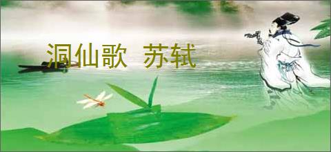 洞仙歌 苏轼