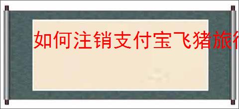 如何注销支付宝飞猪旅行