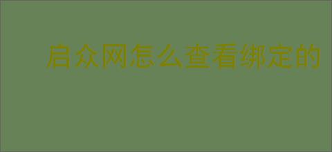 启众网怎么查看绑定的 QQ