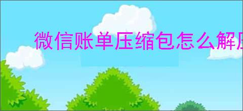 微信账单压缩包怎么解压