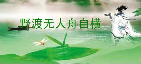 野渡无人舟自横