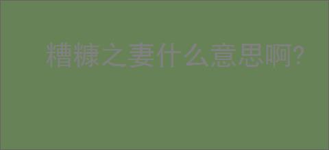 糟糠之妻什么意思啊?
