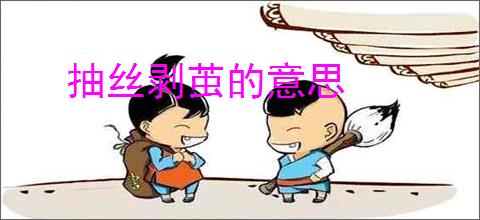 抽丝剥茧的意思