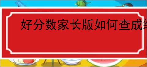 好分数家长版如何查成绩
