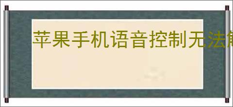 苹果手机语音控制无法解锁怎么办