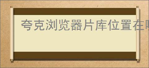 夸克浏览器片库位置在哪