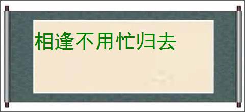相逢不用忙归去