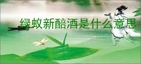 绿蚁新醅酒是什么意思