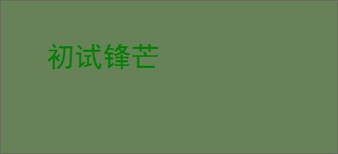 初试锋芒