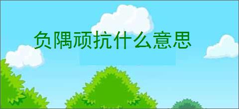 负隅顽抗什么意思
