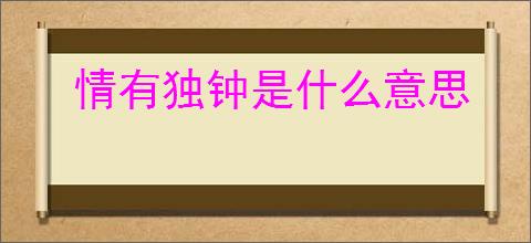 情有独钟是什么意思