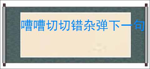嘈嘈切切错杂弹下一句