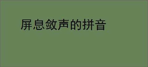 屏息敛声的拼音