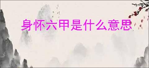 身怀六甲是什么意思