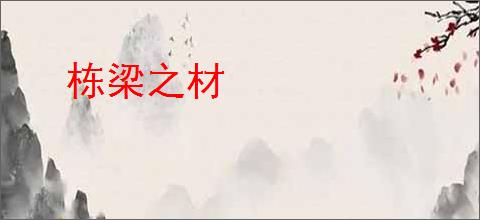 栋梁之材