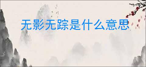 无影无踪是什么意思