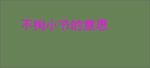 不拘小节的意思