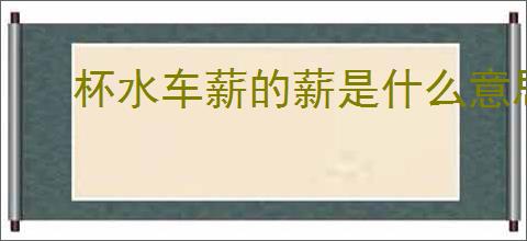 杯水车薪的薪是什么意思