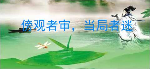 傍观者审，当局者迷