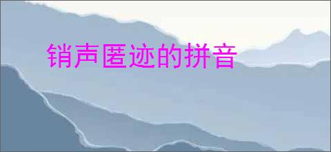 销声匿迹的拼音