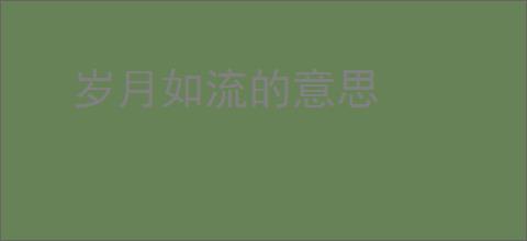 岁月如流的意思