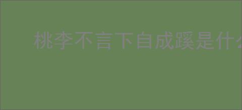 桃李不言下自成蹊是什么意思