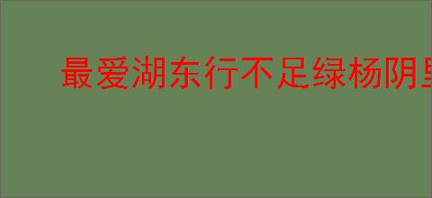 最爱湖东行不足绿杨阴里白沙堤