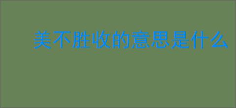 美不胜收的意思是什么