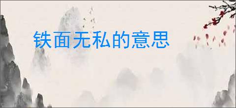 铁面无私的意思