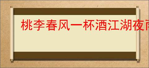 桃李春风一杯酒江湖夜雨十年灯