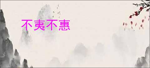 不夷不惠
