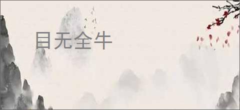 目无全牛