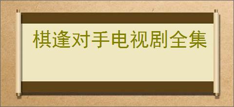 棋逢对手电视剧全集